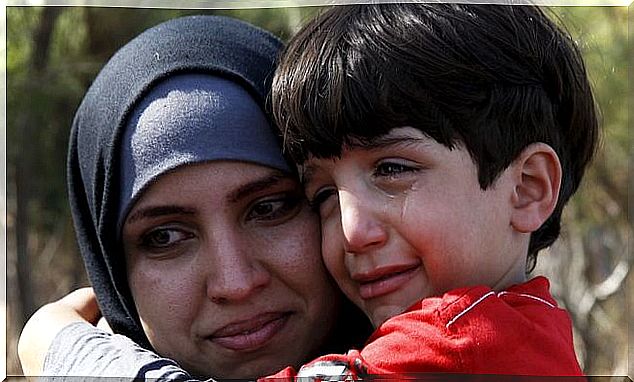 Crying Refugee Child